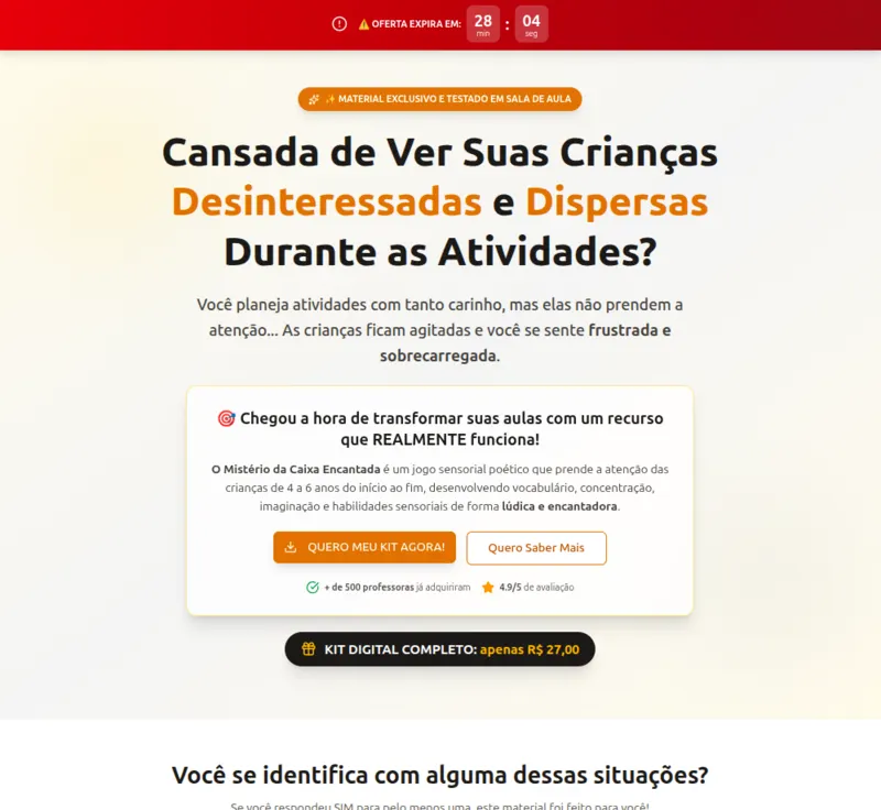 Página do Canto das Emoções, recurso lúdico para educação infantil